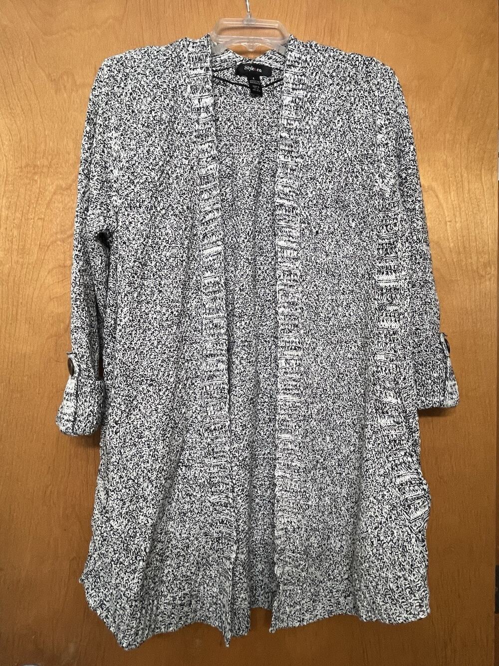 Style & Co.Women Knit Sweater Cuffed sleeve W/pockets Large